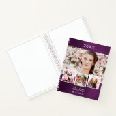 紫の写真のコラージュ名 ノートブック (内部)