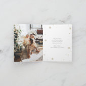 紫の写真モダンコラージメリークリスマスカード シーズンカード (内部)