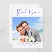 紫の写真モダンサンキューカード サンキューカード (正面/裏面)