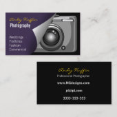 紫の写真モダン撮影、カメラ 名刺 (正面/裏面)