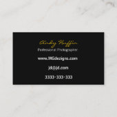 紫の写真モダン撮影、カメラ 名刺 (裏面)