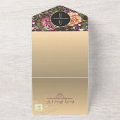 紫の写真結婚の オールインワン招待状 (外側)