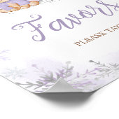 紫の冬のクマ赤ちゃんシャワーの好意 ポスター (角)