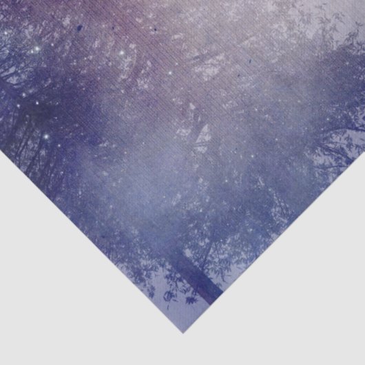 紫の冬の松の木の森のデコページ 薄葉紙 (詳細)