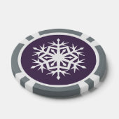 紫の冬の雪の結晶 ポーカーチップ (シングル)