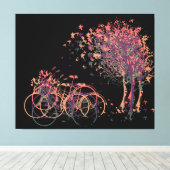 紫の冬葉の木 キャンバスプリント (インサイチュ (ウッドフロア))