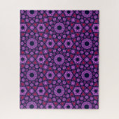 紫の切り捨て三角形を持つ幾何学模様 ジグソーパズル (縦)