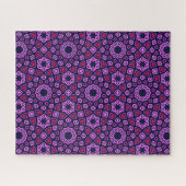 紫の切り捨て三角形を持つ幾何学模様 ジグソーパズル (横)