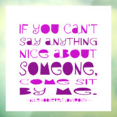 紫の前に座っ来て何も言えない ウィンドウサイン (シート3)