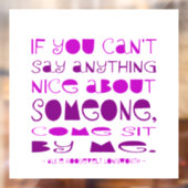 紫の前に座っ来て何も言えない ウィンドウサイン (シート2)