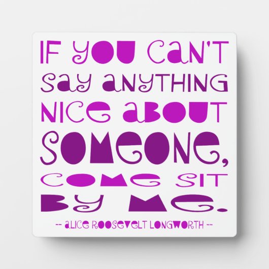 紫の前に座っ来て何も言えない フォトプラーク (正面)