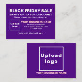 紫の割引カードでのビジネス黒の金曜日の販売 割引カード (正面/裏面)