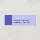 紫の動物の手ミニマルの紫の紋様 スキニー名刺 (裏面)