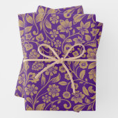 紫の包み紙（金色） ラッピングペーパーシート (インサイチュ)