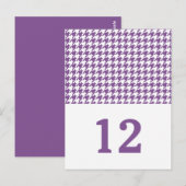 紫の千鳥格子の表番号はがき ポストカード (正面/裏面)