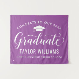 紫の卒業おめでとう タペストリー