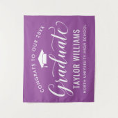 紫の卒業おめでとう タペストリー (正面)