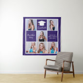 紫の卒業フォトコラージュ 卒業パーティー タペストリー (インサイチュ)