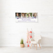 紫の卒業祝いスクリプト4枚の写真 横断幕 (インサイチュ)