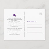 紫の卒業計画の変更のはっきりしたタイポグラフィ インビテーションポストカード (裏面)