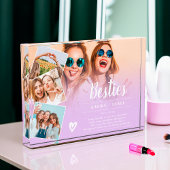 紫の友最高の達は4枚の写真のコラージグリッドをスクリプト フォトブロック