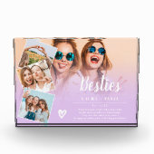 紫の友最高の達は4枚の写真のコラージグリッドをスクリプト フォトブロック (正面)