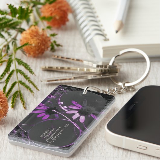 紫の反射 キーホルダー (正面右)