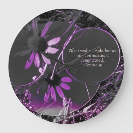 紫の反射 ラージ壁時計