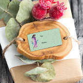 紫の古代かわいらしエジプトの女性プリンセス ラベル