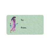 紫の古代かわいらしエジプトの女性プリンセス ラベル (正面)