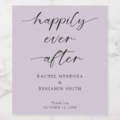 紫の台本の後結婚を楽しく過ごすエレガント ワインラベル (シングルラベル)