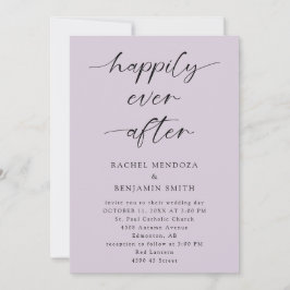 紫の台本の後結婚を楽しく過ごすエレガント 招待状