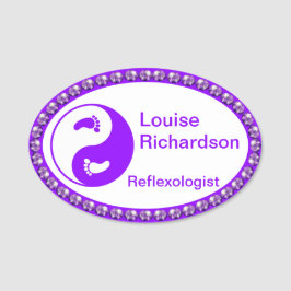 紫の名きらきら光る前タグ 名札