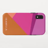 紫の名前の幾何色のブパーソナライズされたロック Case-Mate iPhoneケース (裏面(横))