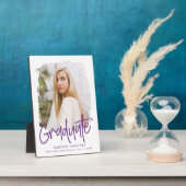 紫の名門私立校風の台本の卒業写真 フォトプラーク (側面)