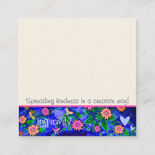 紫の君は違う親切のカードを作る スクエア名刺 (裏面)