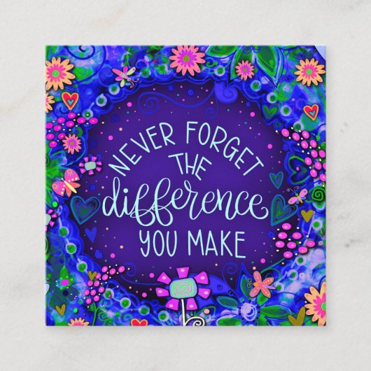 紫の君は違う親切のカードを作る スクエア名刺 (正面)
