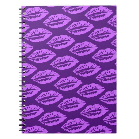 紫の唇のパターン ノートブック (正面)