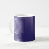紫の四角い花 コーヒーマグカップ (正面左)