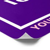 紫の四角のポスターにビジネス名とロゴ ポスター (角)