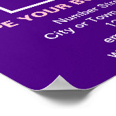 紫の四角のポスターのビジネス情報 ポスター (角)