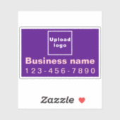 紫の四角形ビニールのビジネス電話番号 シール (シート)