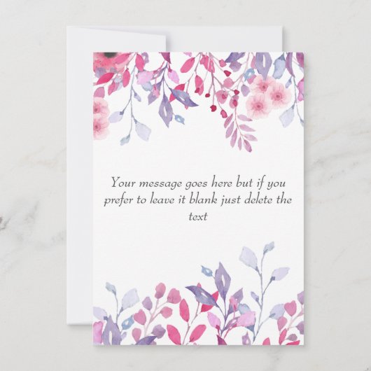 紫の国の野草 カード (裏面)