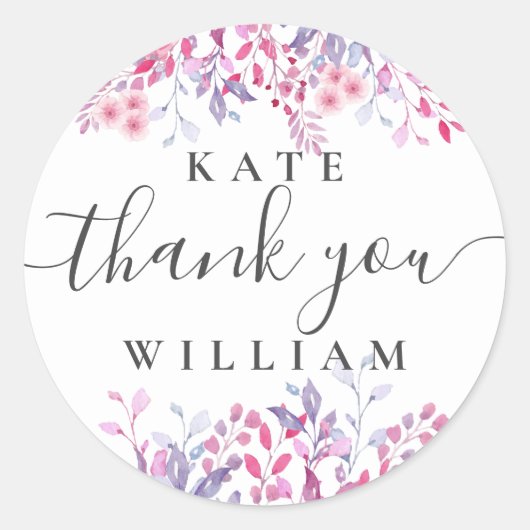 紫の国の野草 ラウンドシール (正面)