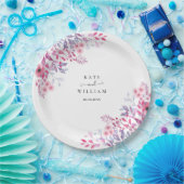 紫の国ワイルドフラワーフローラ水色 ペーパープレート (パーティー)