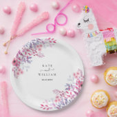 紫の国ワイルドフラワーフローラ水色 ペーパープレート (パーティー)