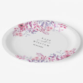 紫の国ワイルドフラワーフローラ水色 ペーパープレート (アングル)