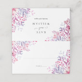 紫の国ワイルドフラワー結婚のフローラ プレイスカード (外部開封)