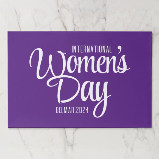 紫の国際的台本の女性デー3月8日 ペーパーパッド (正面)