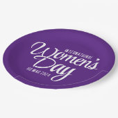 紫の国際的台本の女性デー3月8日 ペーパープレート (アングル)